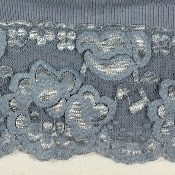 Vintage Maurices Women Y2K Cami Lace Trim Pastel Blue Tank Top Plus sz 16/18 - Picture 4 of 9